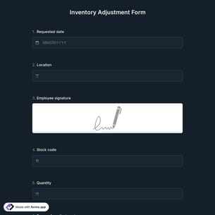 Inventory Adjustment Form