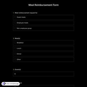 Meal Reimbursement Form 