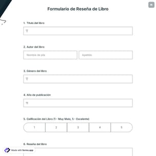 Formulario de Reseña de Libro
