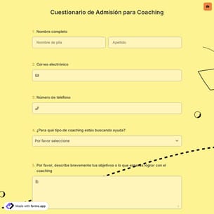 Cuestionario de Admisión para Coaching