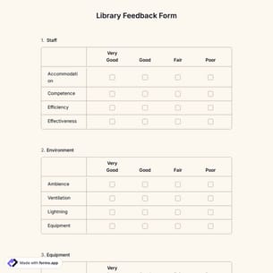 Library Feedback Form