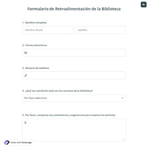 Formulario de Retroalimentación de la Biblioteca