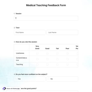 Medical Teaching Feedback Form