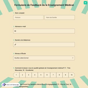 Formulaire de Feedback de le Enseignement Médical