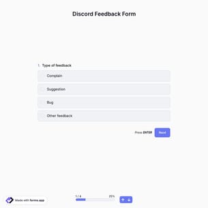 Discord Feedback Form