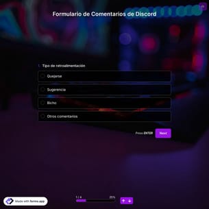 Formulario de Comentarios de Discord