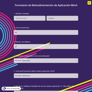 Formulario de Retroalimentación de Aplicación Móvil