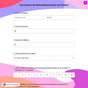 Formulario de Retroalimentación de Padres