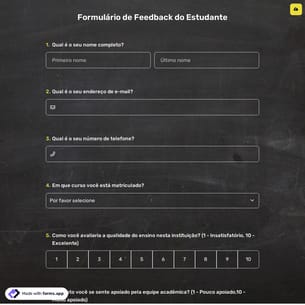 Formulário de Feedback do Estudante