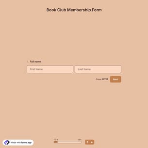 Book Club Membership Form