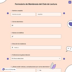 Formulario de Membresía del Club de Lectura