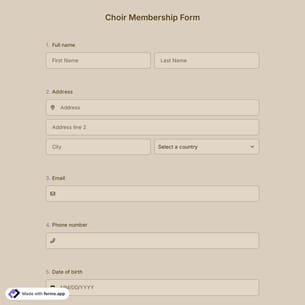 Choir Membership Form