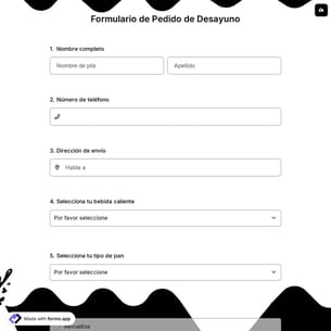 Formulario de Pedido de Desayuno