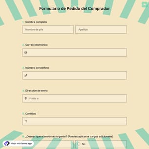 Formulario de Pedido del Comprador