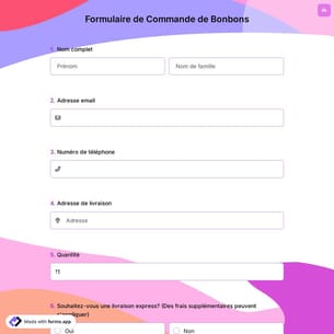 Formulaire de Commande de Bonbons