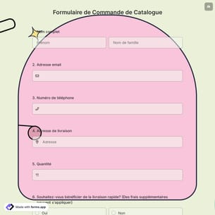 Formulaire de Commande de Catalogue