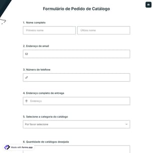Formulário de Pedido de Catálogo