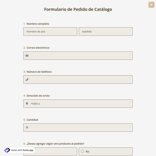 Formulario de Pedido de Catálogo