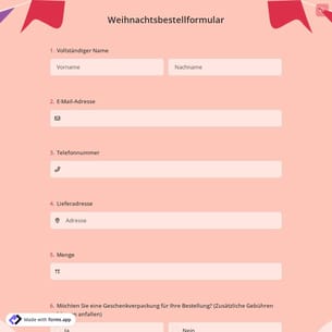 Weihnachtsbestellformular