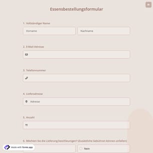 Essensbestellungsformular