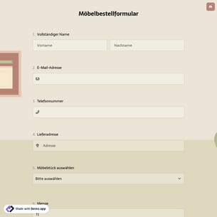 Möbelbestellformular