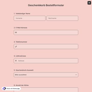 Geschenkkorb Bestellformular