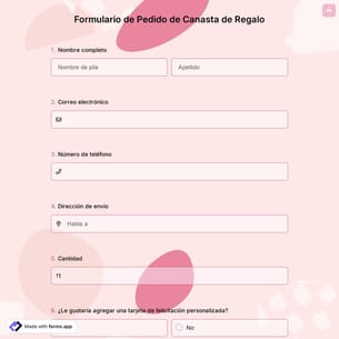 Formulario de Pedido de Canasta de Regalo