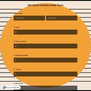 Girl Scout Cookie Order Form