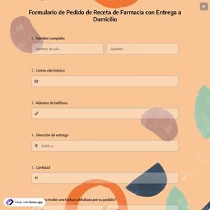 Formulario de Pedido de Receta de Farmacia con Entrega a Domicilio
