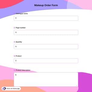 Makeup Order Form