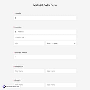 Material Order Form