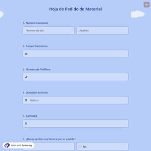 Hoja de Pedido de Material