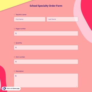 School Specialty Order Form