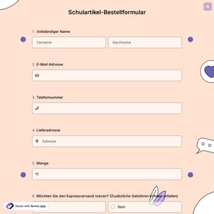 Schulartikel-Bestellformular