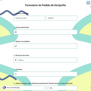 Formulario de Pedido de Serigrafía