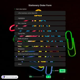 Stationery Order Form