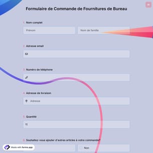 Formulaire de Commande de Fournitures de Bureau