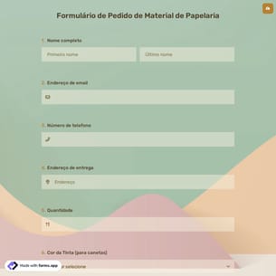 Formulário de Pedido de Material de Papelaria