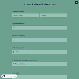 Formulario de Pedido de Vacunas