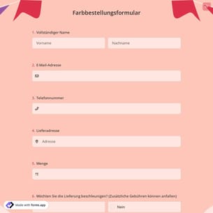 Farbbestellungsformular