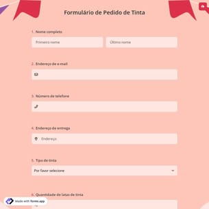 Formulário de Pedido de Tinta
