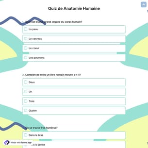 Quiz de Anatomie Humaine