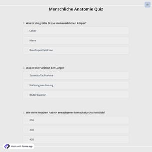 Menschliche Anatomie Quiz