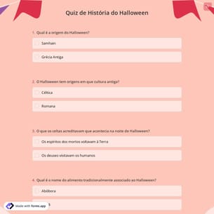 Quiz de História do Halloween