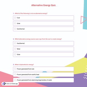 Alternative Energy Quiz