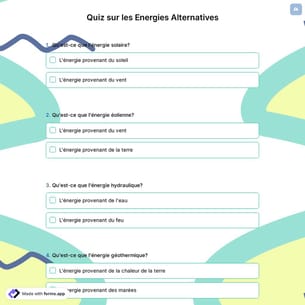 Quiz sur les Energies Alternatives