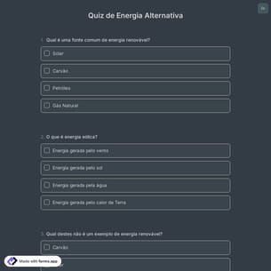 Quiz de Energia Alternativa