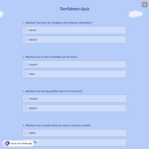 Tierfakten-Quiz