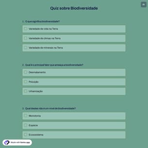 Quiz sobre Biodiversidade