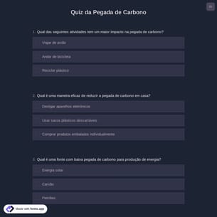 Quiz da Pegada de Carbono